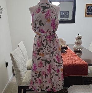 Ann Taylor Factory Floral Halter Midi Dress